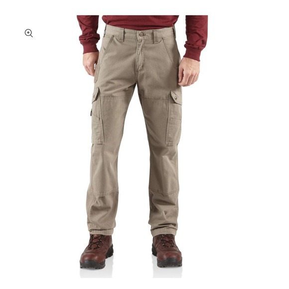 Carhartt Men's Khaki Relaxed Fit Ripstop Cargo Work Pant, 34x31 (approx. size) - Picture 1 of 8
